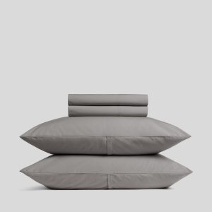 Parachute Percale Sheet Set - Pebble K/CK