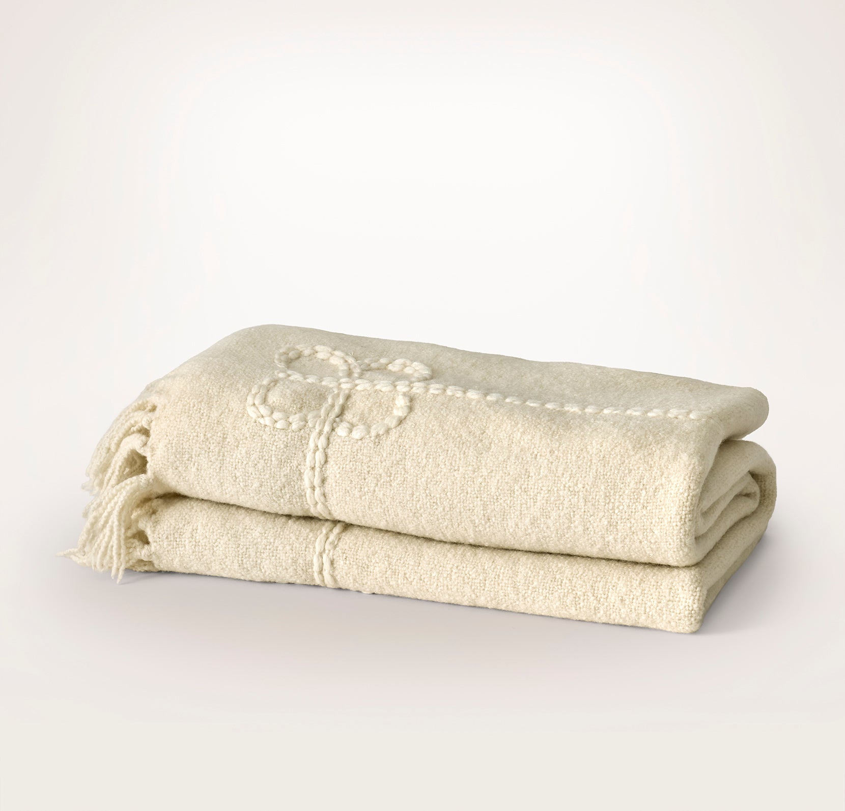 Bollandbranch Petite Bouclé Throw Blanket - Cream