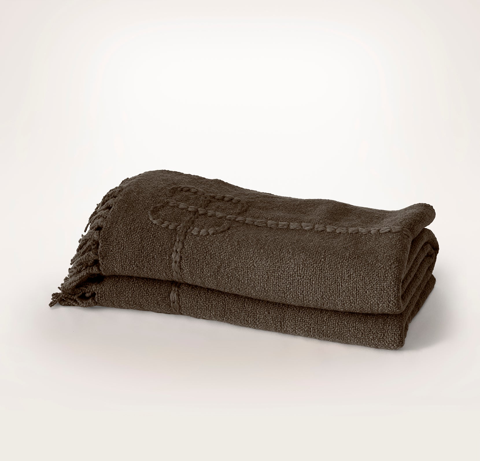 Bollandbranch Petite Bouclé Throw Blanket - Deep Walnut
