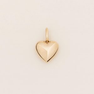 Linjer Puffy Heart Charm 14k Gold