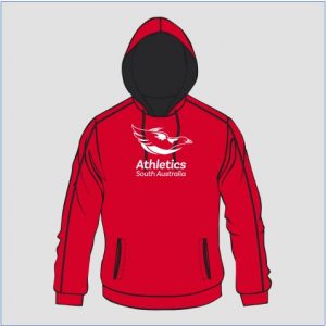 Viva10 ATHLETICS SA HOODIE RED BLACK WITH NAME