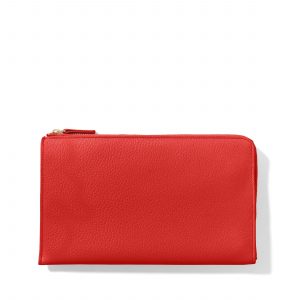 Leatherology Slim Zip Travel Wallet Buoy Red