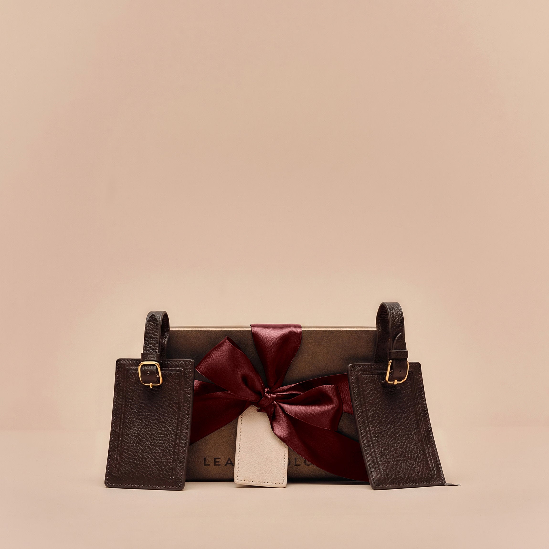 Leatherology Luggage Tag Duo Gift Set Umber