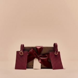 Leatherology Luggage Tag Duo Gift Set Garnet Red