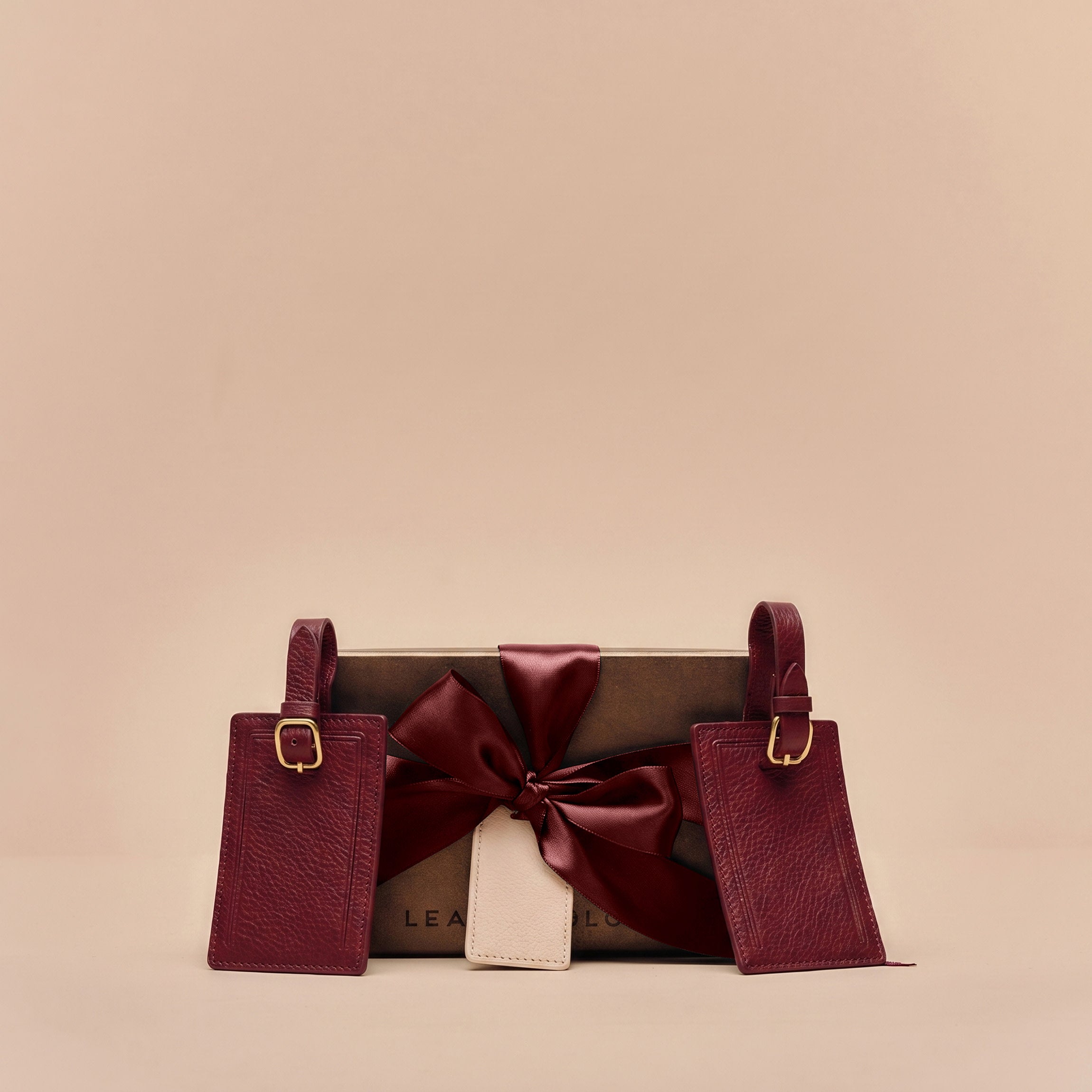 Leatherology Luggage Tag Duo Gift Set Garnet Red