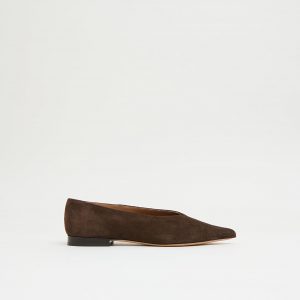 Mansurgavriel Kiki Flat - Espresso Suede