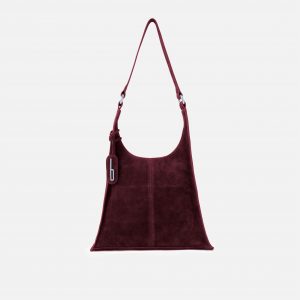 Behno WINNIE SOFT SHOULDER BAG SUEDE BURGUNDY