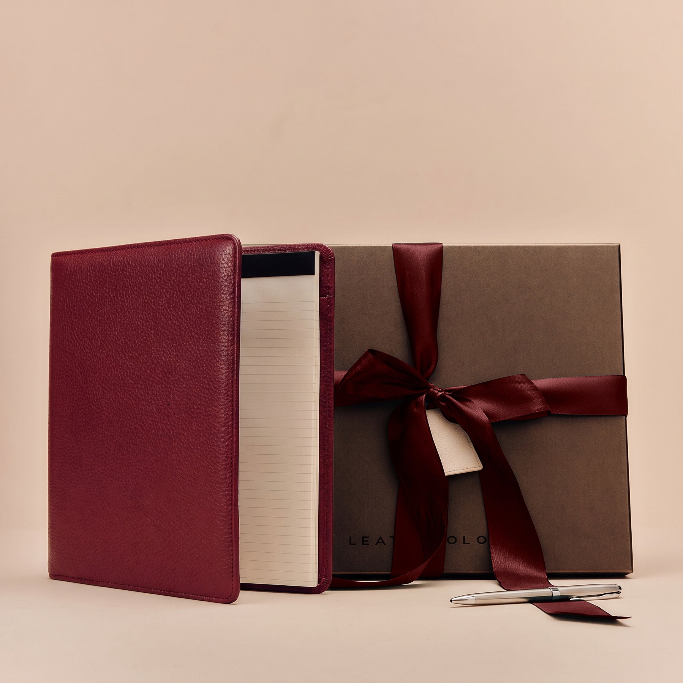 Leatherology Padfolio Gift Set Garnet Red