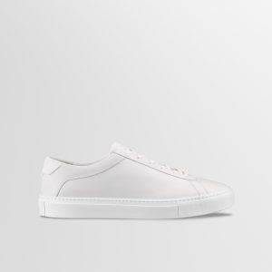 Koio Capri Leather Sneaker in Triple White Rose Anvil