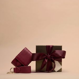 Leatherology Watch + Key Gift Set Garnet Red