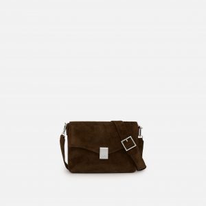 Behno FLAP CROSSBODY SLOUCHY SUEDE PALM