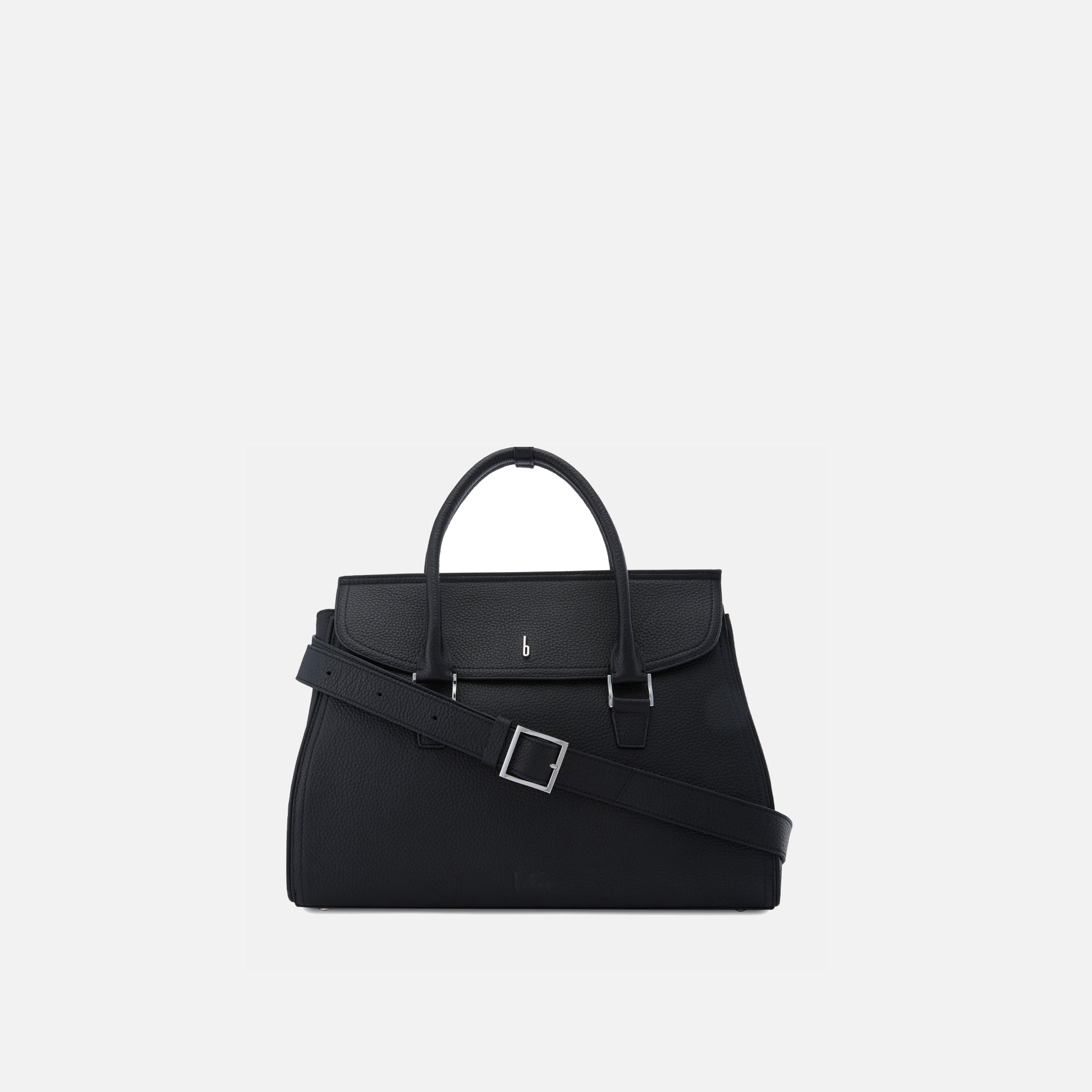 Behno COCO SATCHEL MEDIUM PEBBLE BLACK