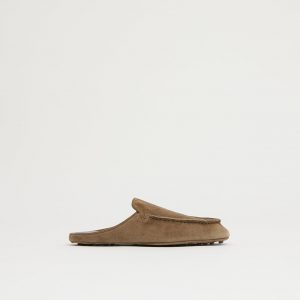 Mansurgavriel Moccasin Mule - Anise Suede