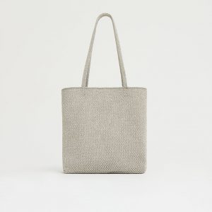 Mansurgavriel Knit Filo Tote - Silver Knit
