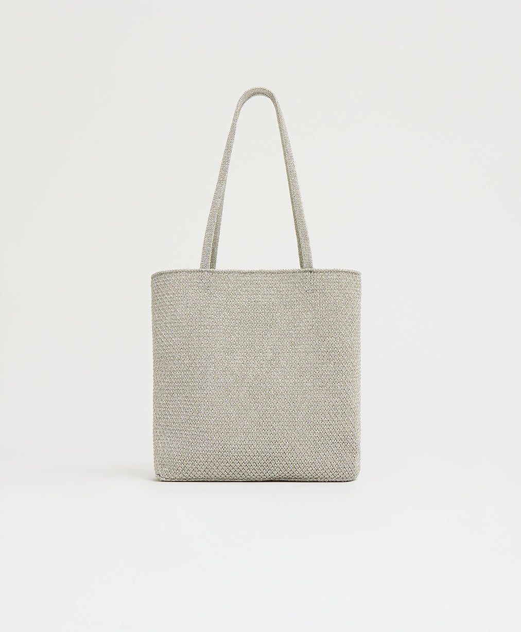 Mansurgavriel Knit Filo Tote - Silver Knit