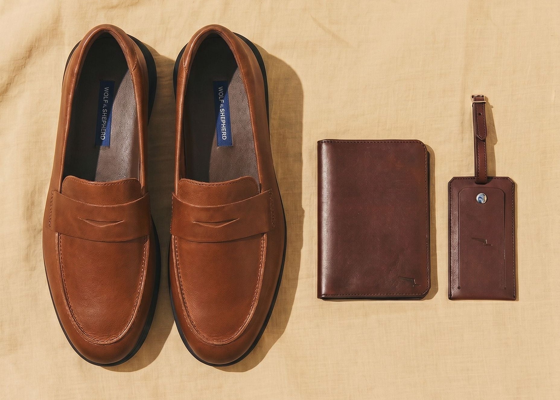 Wolfandshepherd Leather Passport Holder & Bag Tag