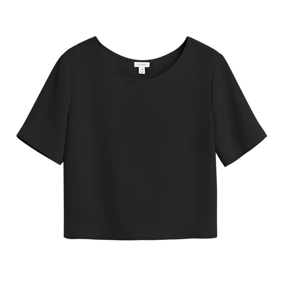 Cuyana Silk Cropped Tee (Earlier Version)