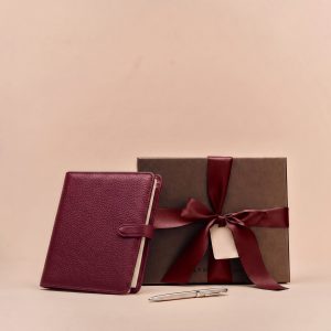 Leatherology A5 2-in-1 Journal Gift Set Garnet Red
