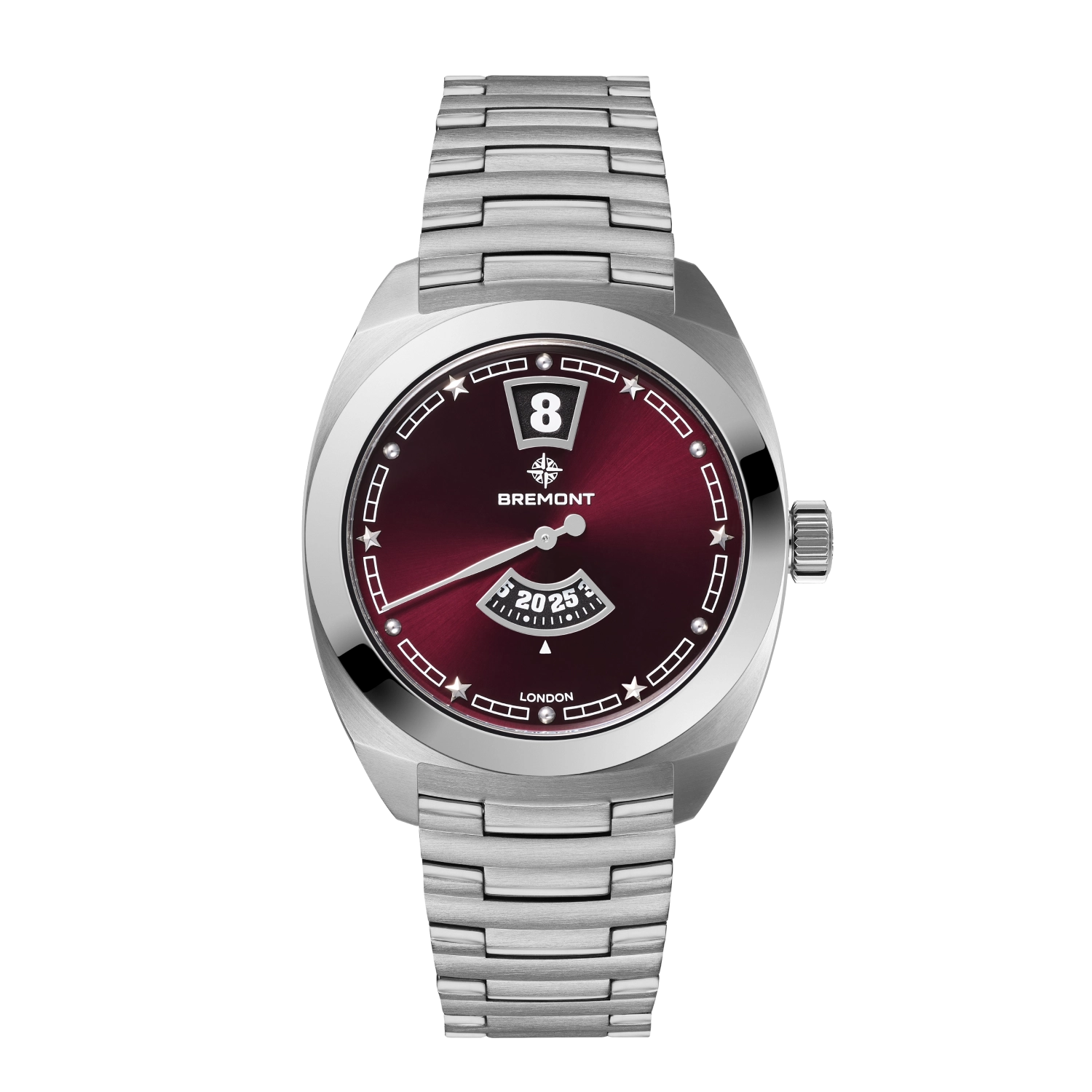 Bremont Terra Nova 35mm Jumping Hour Burgundy Bracelet
