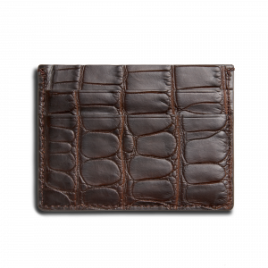 Shinola 5 Pocket Card Case - Dark Brown Alligator