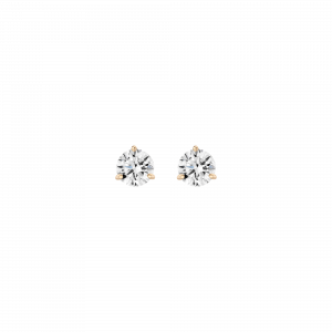 Auratenewyork Lab Grown Diamond Three Prong Martini Stud Earrings - Single