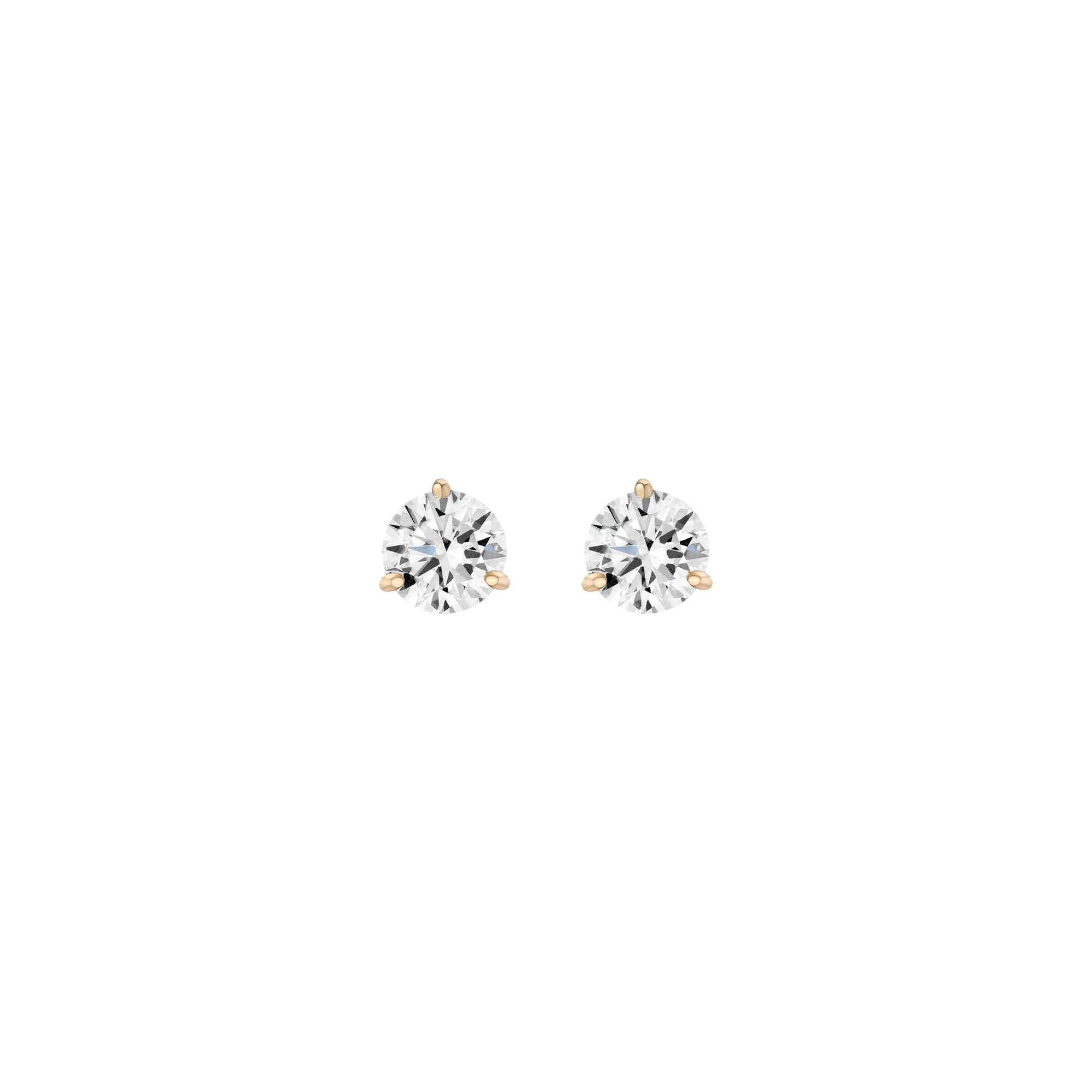 Auratenewyork Lab Grown Diamond Three Prong Martini Stud Earrings