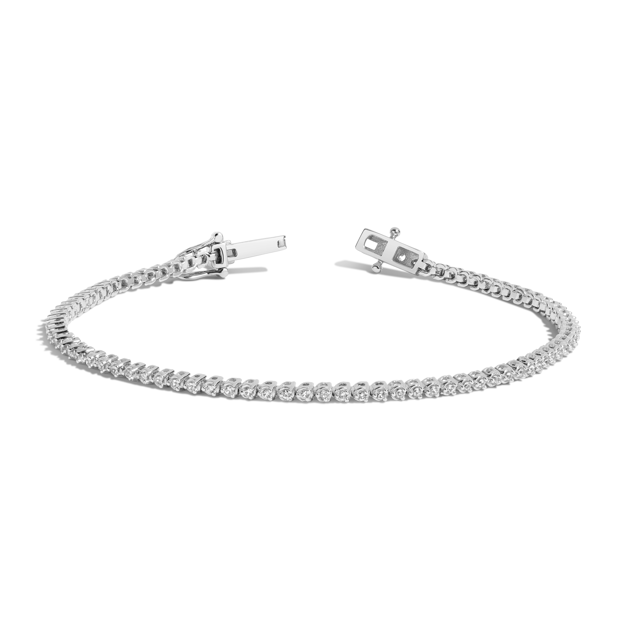 Auratenewyork Lab Grown White Sapphire Barely There Tennis Bracelet