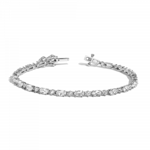 Auratenewyork Lab Grown White Sapphire Marquise & Round Tennis Bracelet