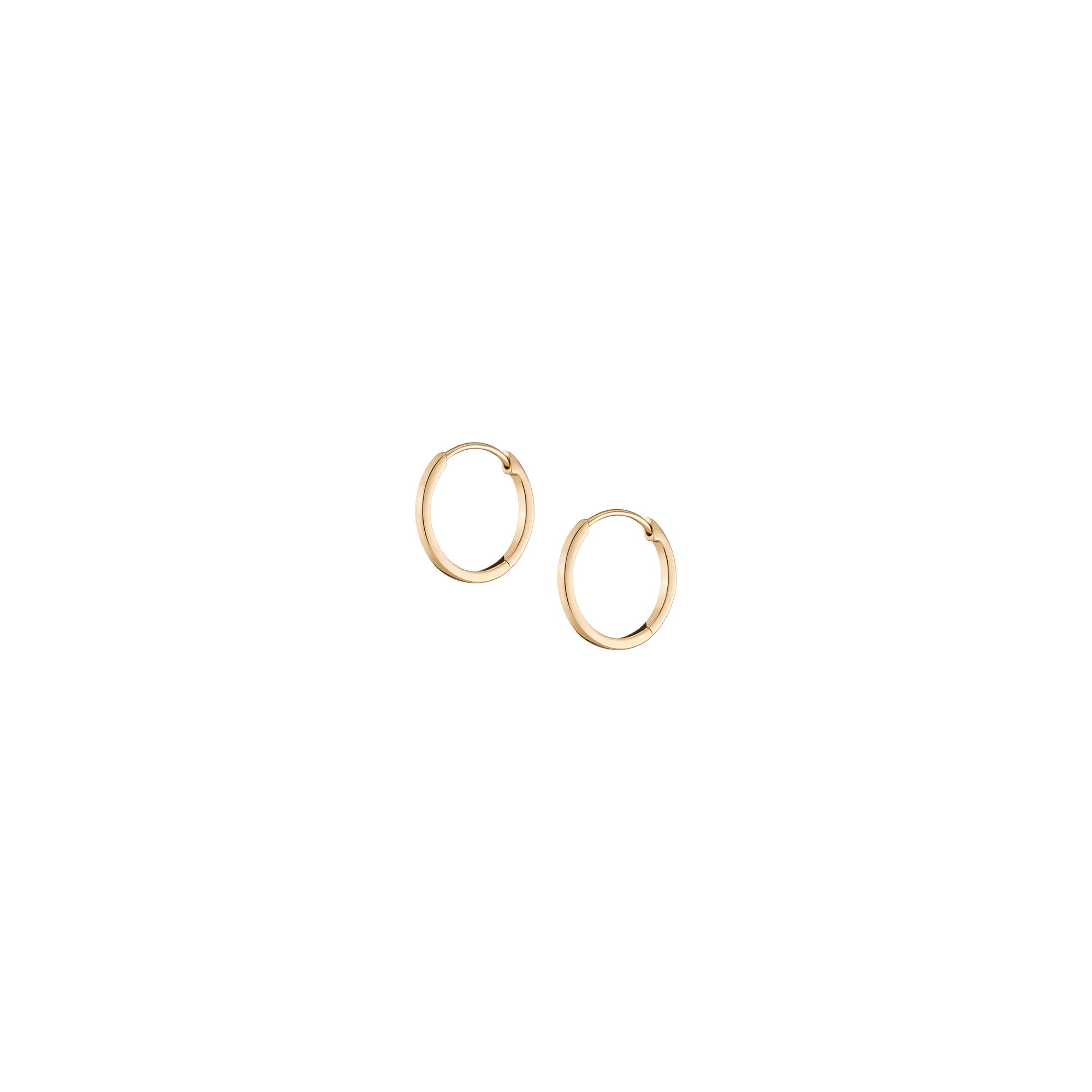 Auratenewyork Skinny Gold Hinged Huggie Earrings (12mm)
