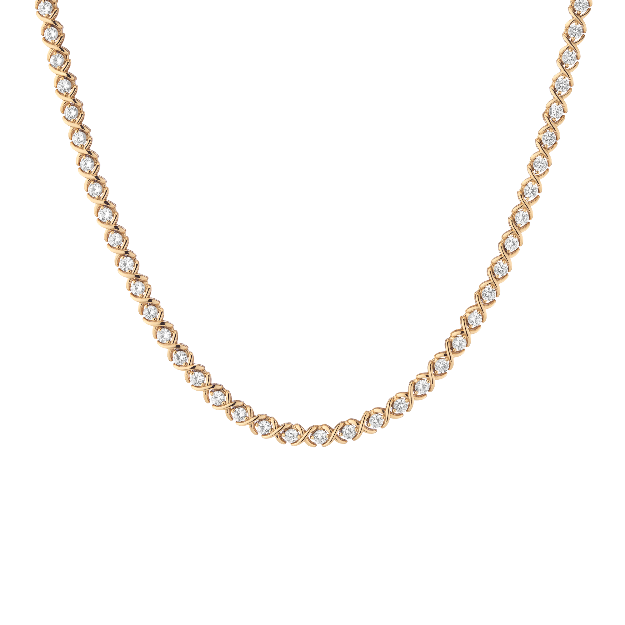Auratenewyork Lab Grown White Sapphire X Estate Tennis Necklace
