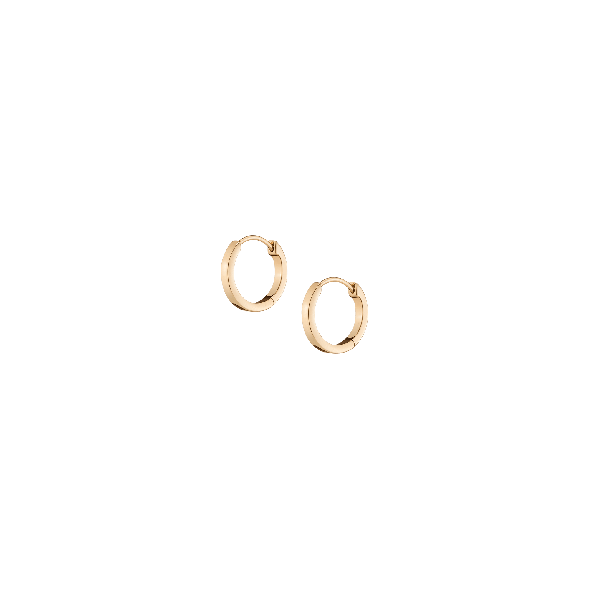Auratenewyork 12mm Gold Hinged Huggie Earrings