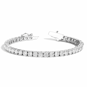 Auratenewyork Boyfriend Lab Grown White Sapphire Tennis Bracelet - 13ct