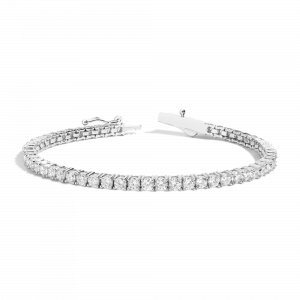 Auratenewyork Boyfriend Lab Grown White Sapphire Tennis Bracelet