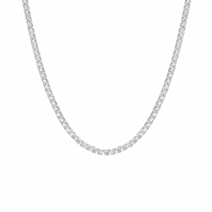 Auratenewyork Boyfriend Lab Grown White Sapphire Tennis Necklace - 32ct