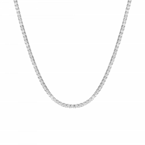 Auratenewyork Boyfriend Lab Grown White Sapphire Tennis Necklace