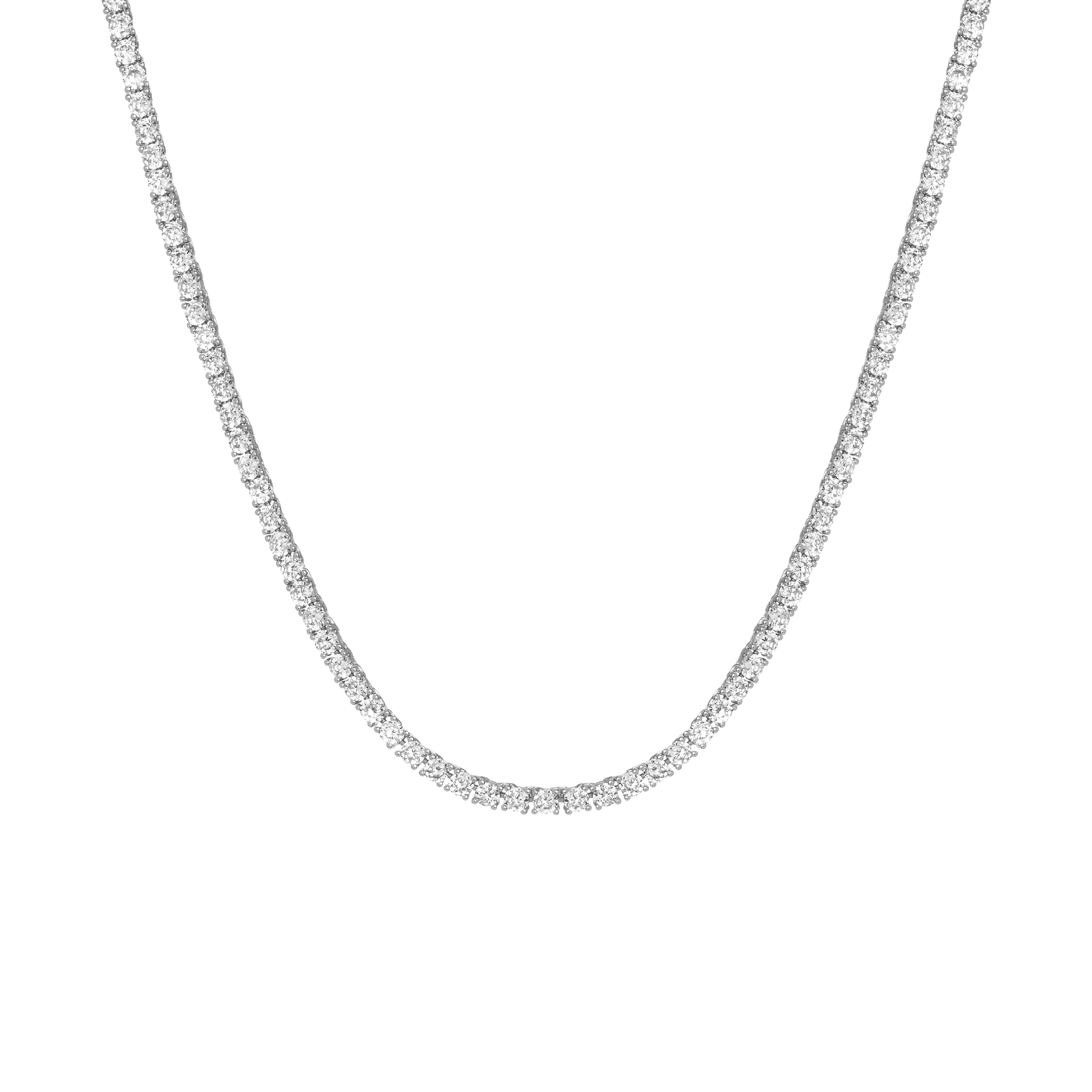 Auratenewyork Boyfriend Lab Grown White Sapphire Tennis Necklace