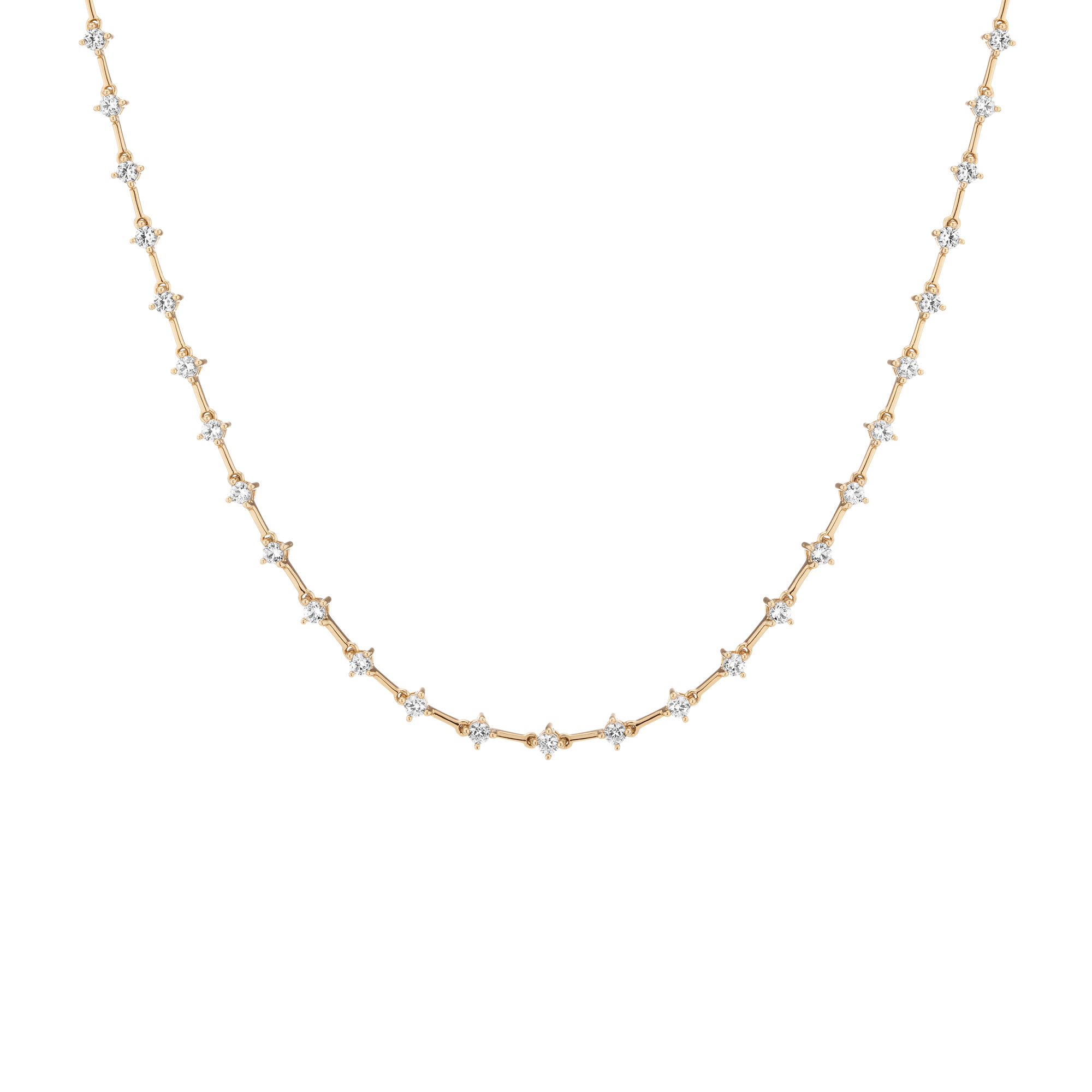 Auratenewyork Lab Grown White Sapphire Bar Tennis Necklace