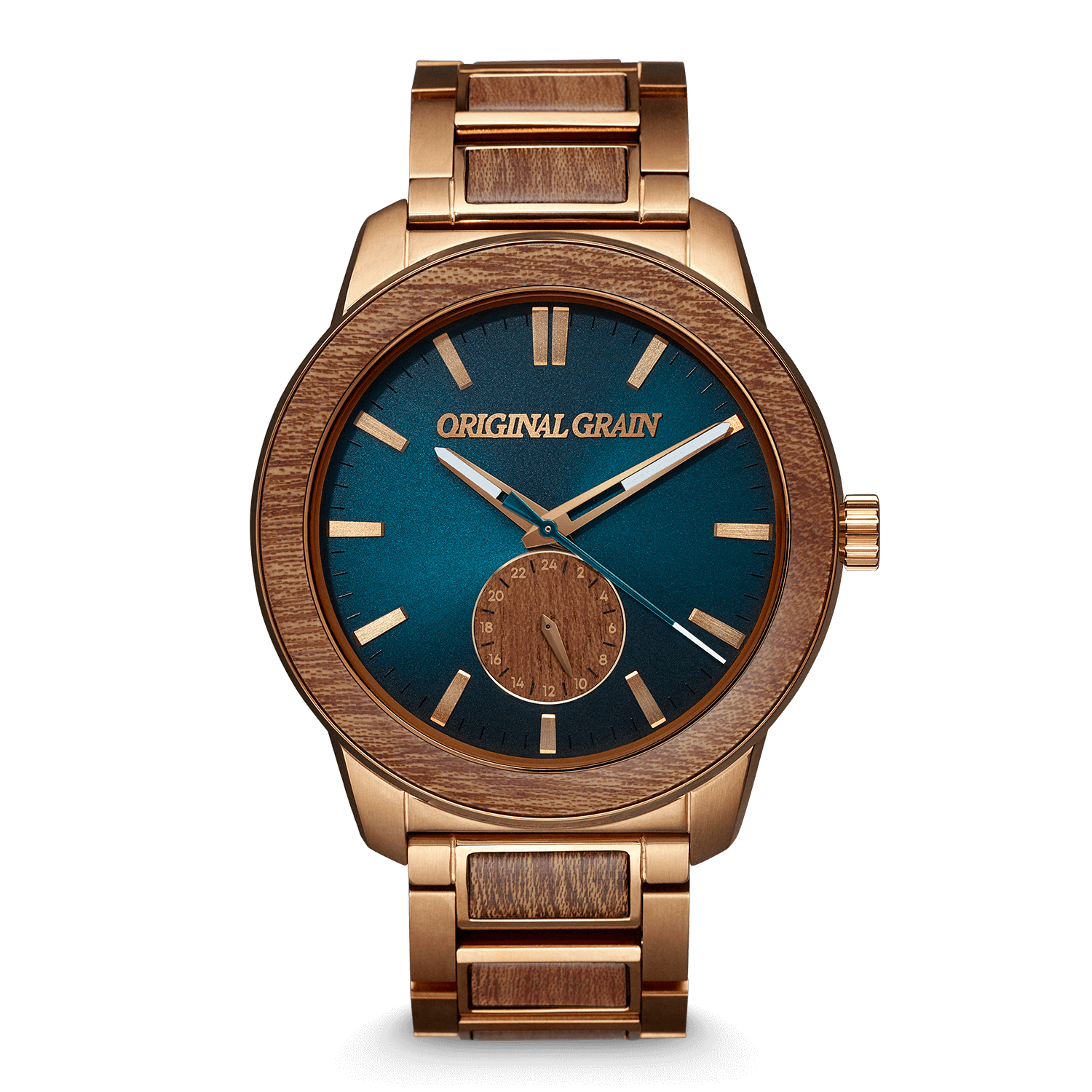 Original Grain Sapele Teal Dial Bronze Barrel 46mm