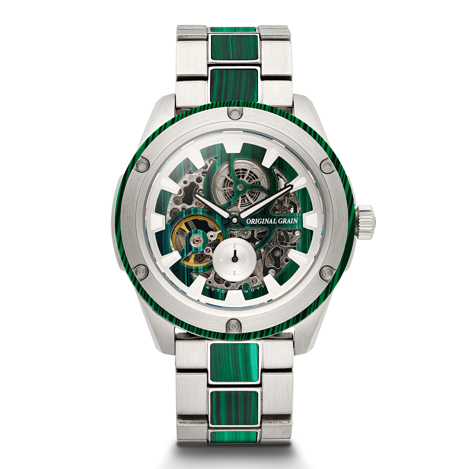 Original Grain Malachite Rugged Silver Automatic 45mm