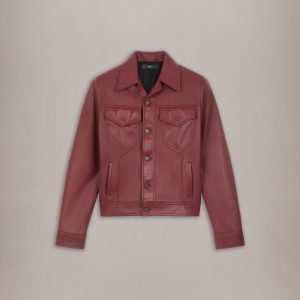 Amiri VINTAGE CUT LEATHER JACKET - Brick