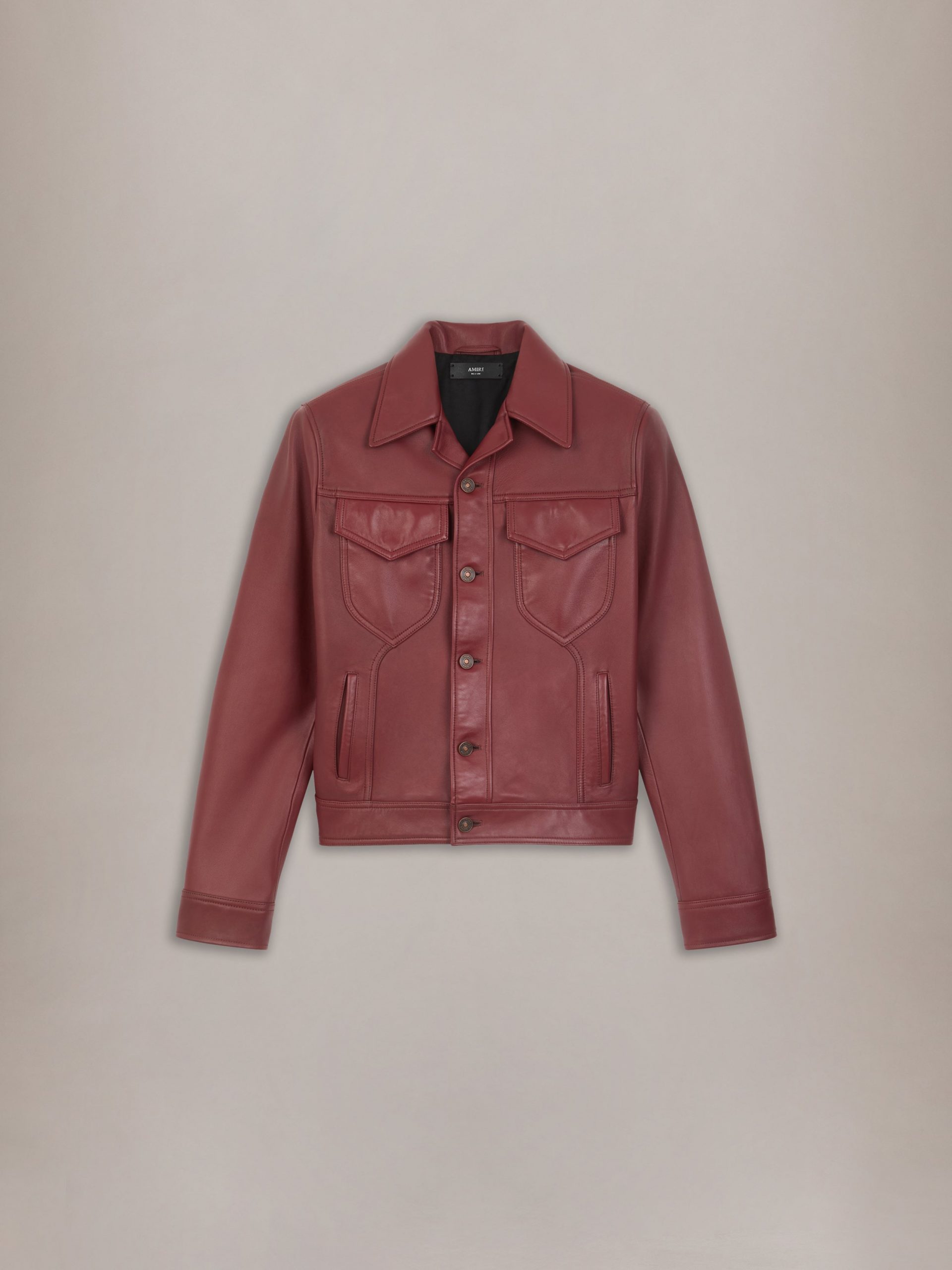 Amiri VINTAGE CUT LEATHER JACKET - Brick