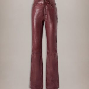 Amiri WOMEN - WOMEN'S VINTAGE CUT LEATHER PANT - Brick