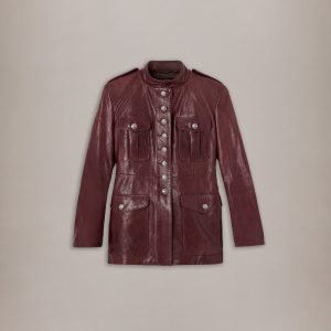 Amiri WOMEN - WOMEN'S LEATHER OFFICER JACKET - Brick