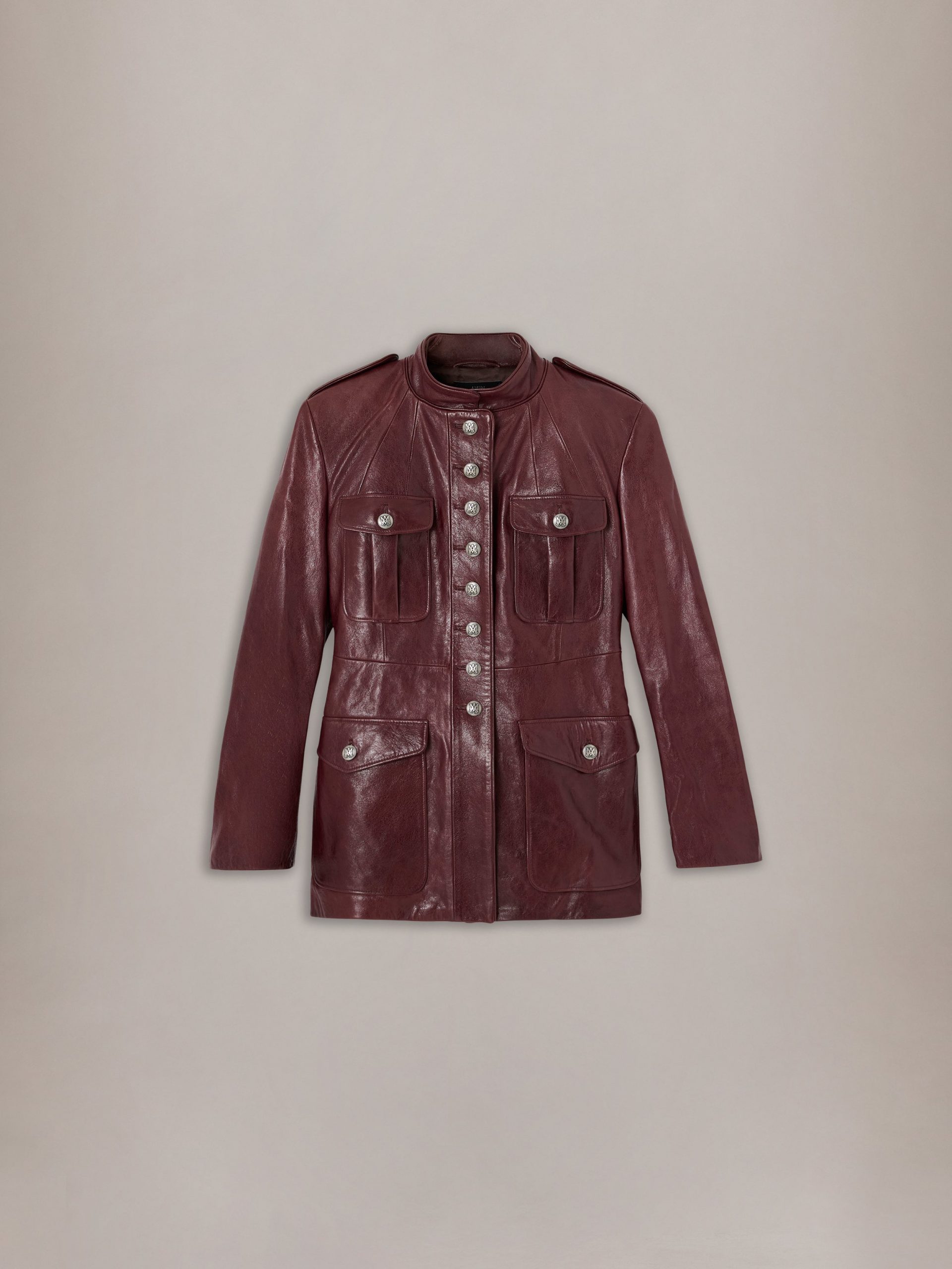 Amiri WOMEN - WOMEN'S LEATHER OFFICER JACKET - Brick
