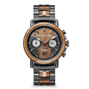 Original Grain Taylor Guitars Koa Gunmetal Chrono 44mm