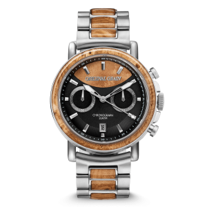 Original Grain Burlwood Silver Chrono 44mm