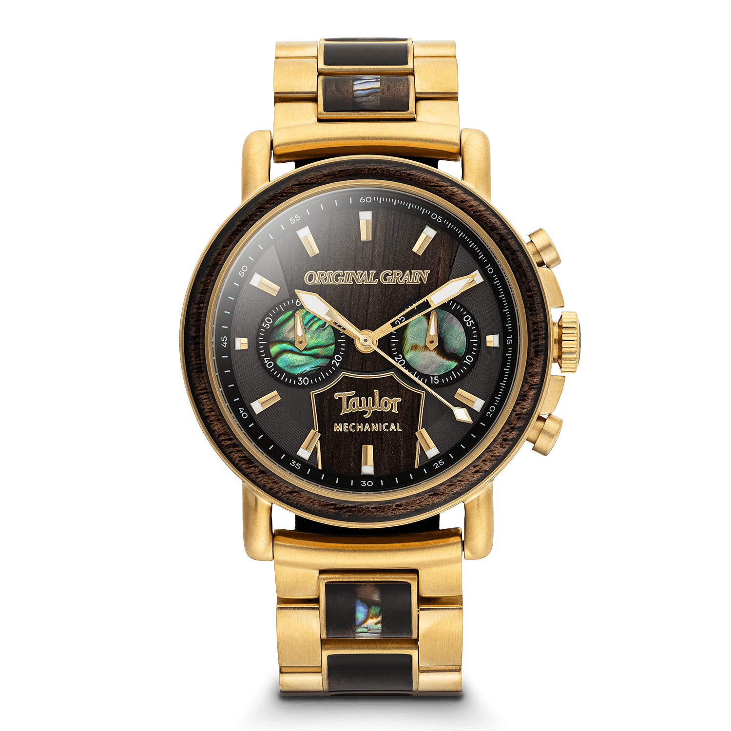 Original Grain Taylor Guitars 18K Gold Mechanical Chrono 44mm