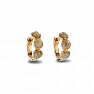 Shinola 3 Bead Petoskey Huggie Earrings