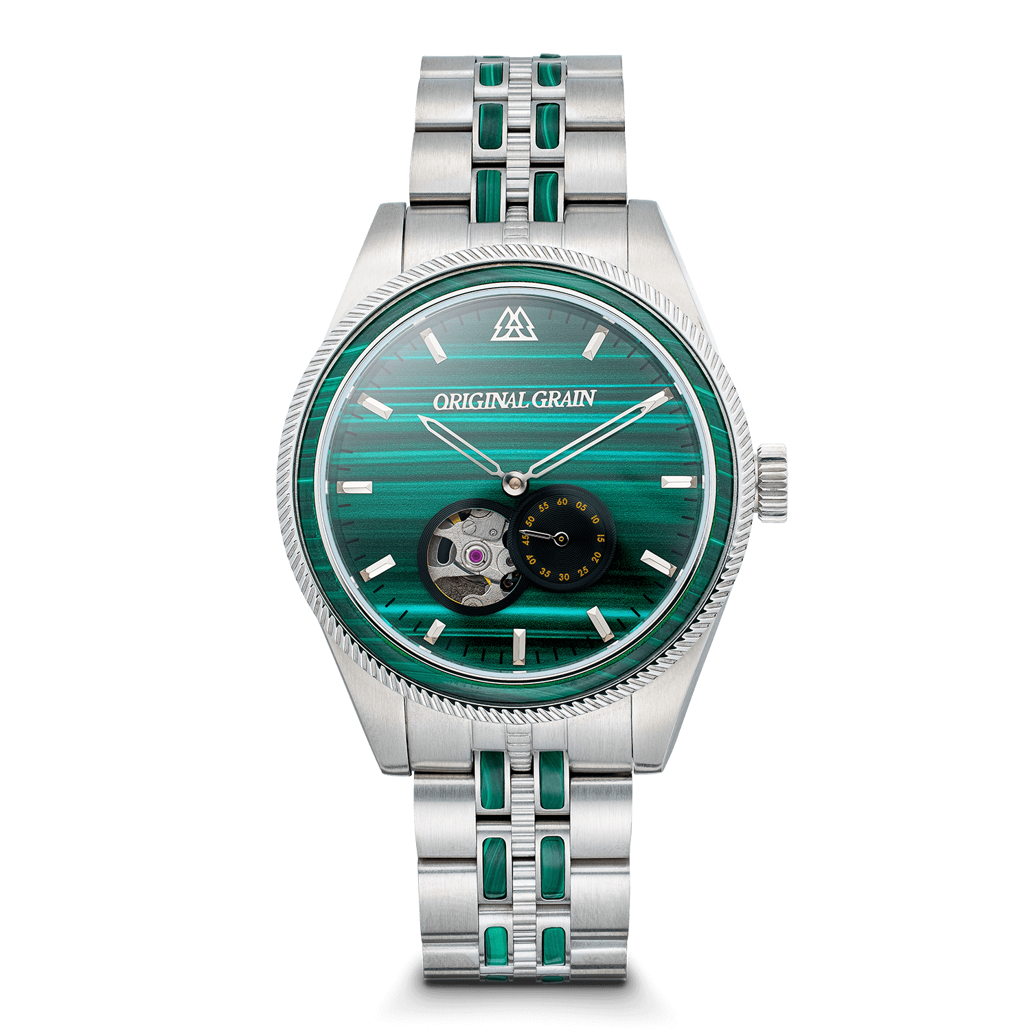 Original Grain Malachite Silver Vintage Automatic 40mm