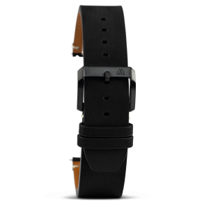 Original Grain Midnight Black Raw Edge 22mm Leather Band
